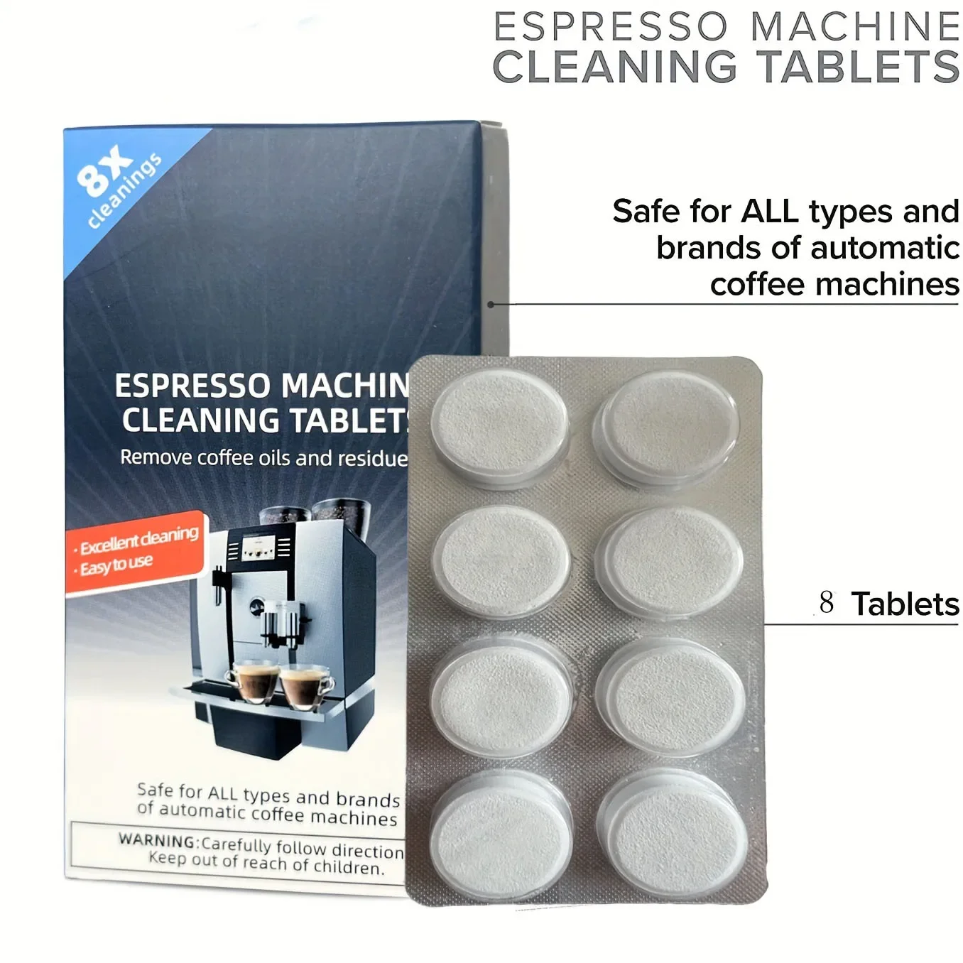 Backflush Tablet Cleaner - Espresso Makinesi Temizleme Tabletleri Kireç Çözücü-Geri